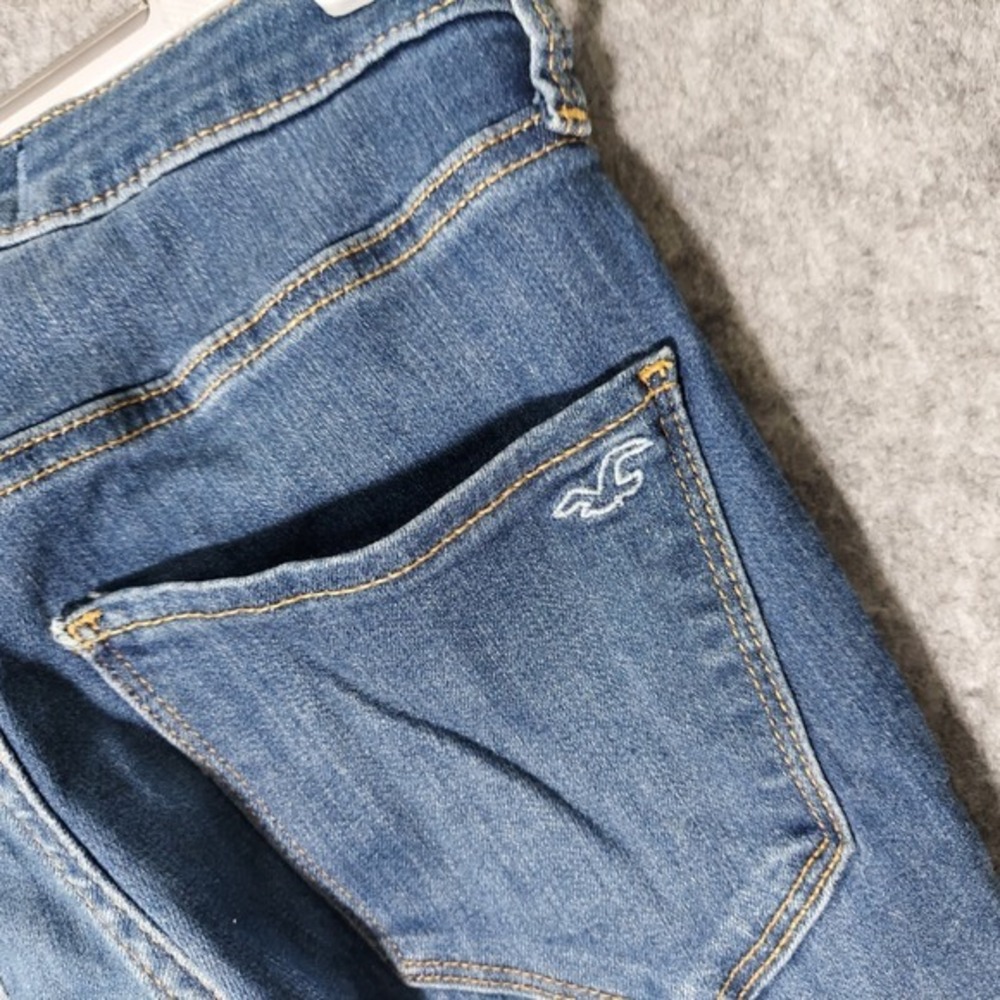 Hollister Women Jeans 3 Short High Jegging Distressed Trashed Stonewash Stretch - Picture 8 of 10